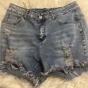Ripped jean shorts size medium